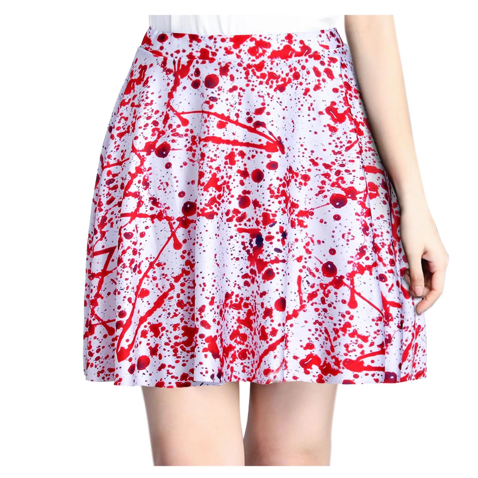 Женская плиссированная юбка с принтом на Хэллоуин фигуристки короткая мини-юбка
