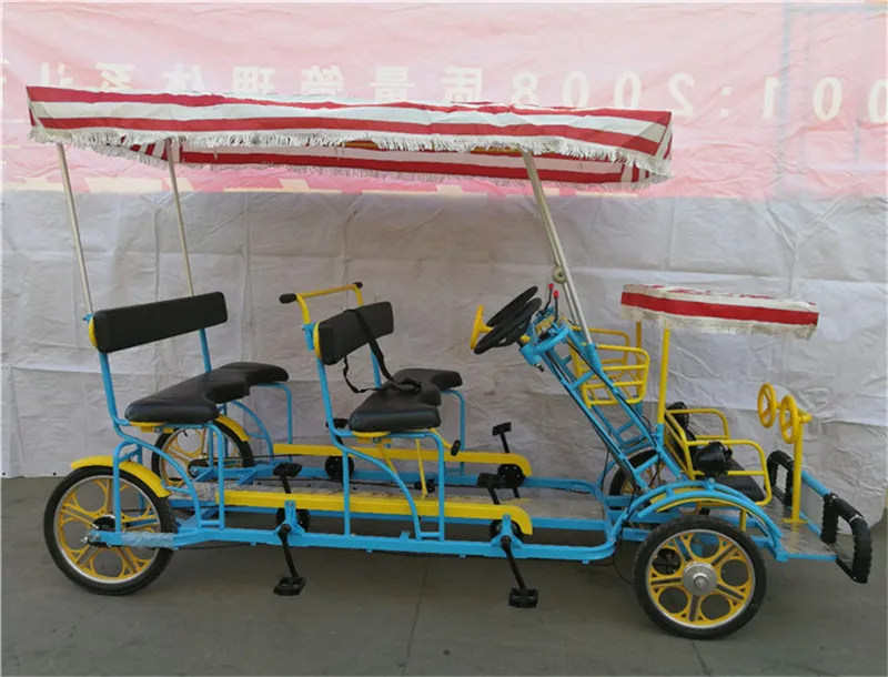 4-местная педаль для взрослых туристический грузовой трехколесный велосипед