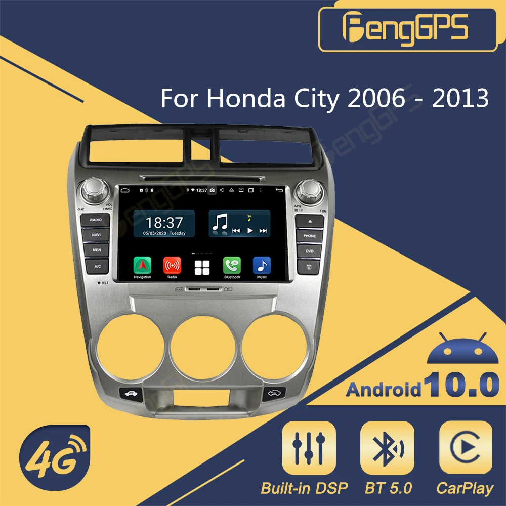 

Car Stereo 2 Din Android Autoradio For Honda City 2006 - 2013 Radio Receiver GPS Navigator Multimedia DVD Player Head Unit