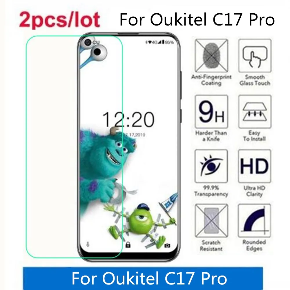 2 шт./лот закаленное стекло для Oukitel C17 Pro 9H 2.5D Премиум Защитная пленка Pro|Защитные