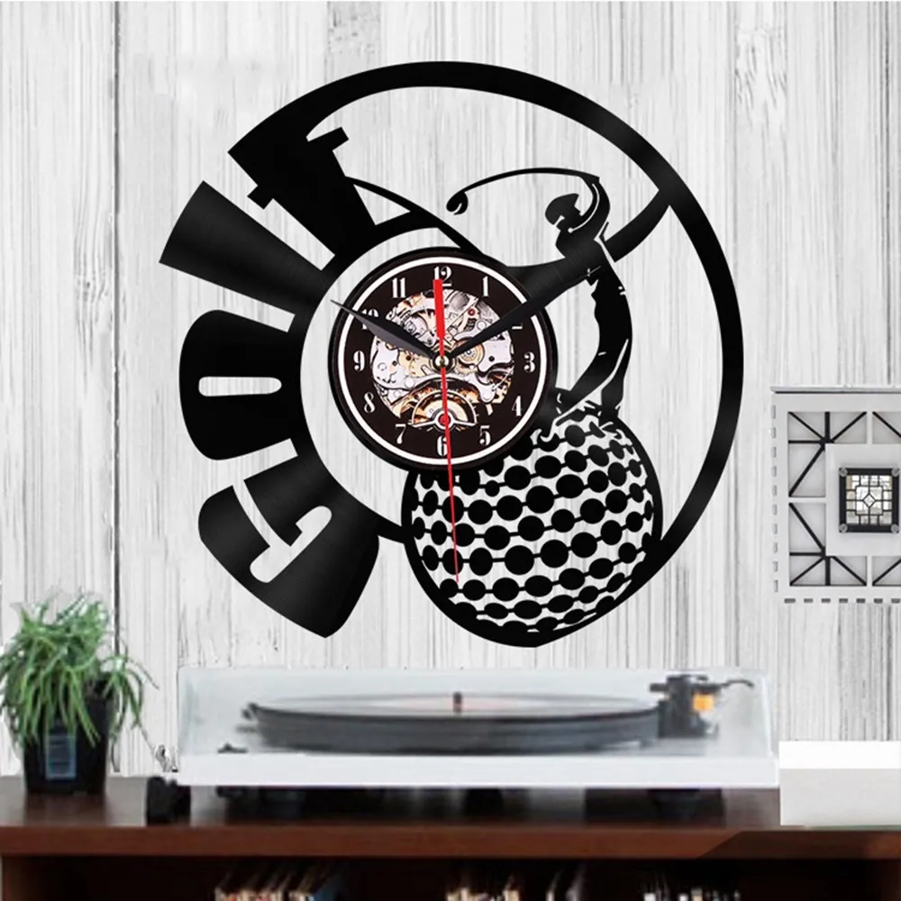3D Ретро Настенные Часы гольф-клуб Настенный декор индивидуальные настенные часы
