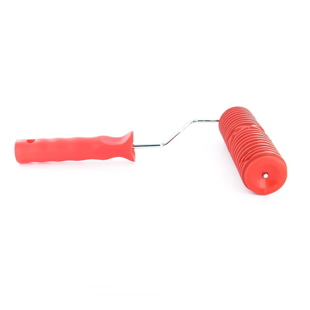 

7-inch DIY Wall Decoration Empaistic Wooden Grain Painting Roller with Handle (Red)