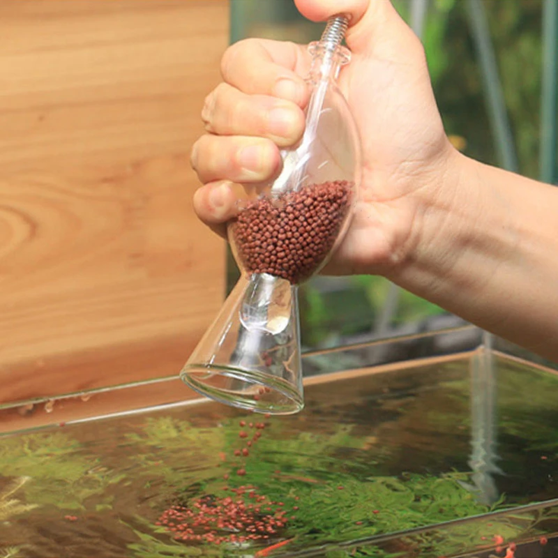 

VIV Glass Feeder ADA Quality Style Stand Clear Glass Fish Feeder for Food Supply