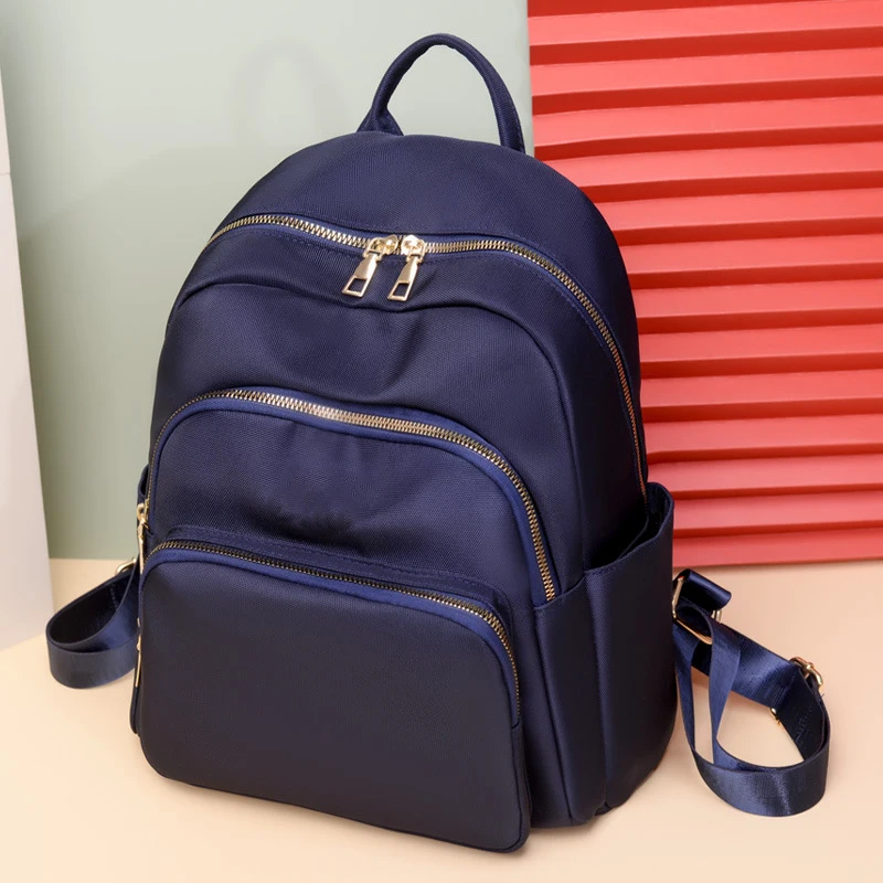 Повседневный Рюкзак из ткани Оксфорд для женщин черные водонепроницаемые