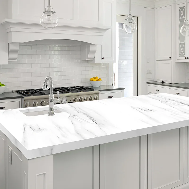 

ПВХ мрамор домашний декор клейкие обои Кухня Ванная комната 3D водостойкая мебель Настольный стикер стены обои