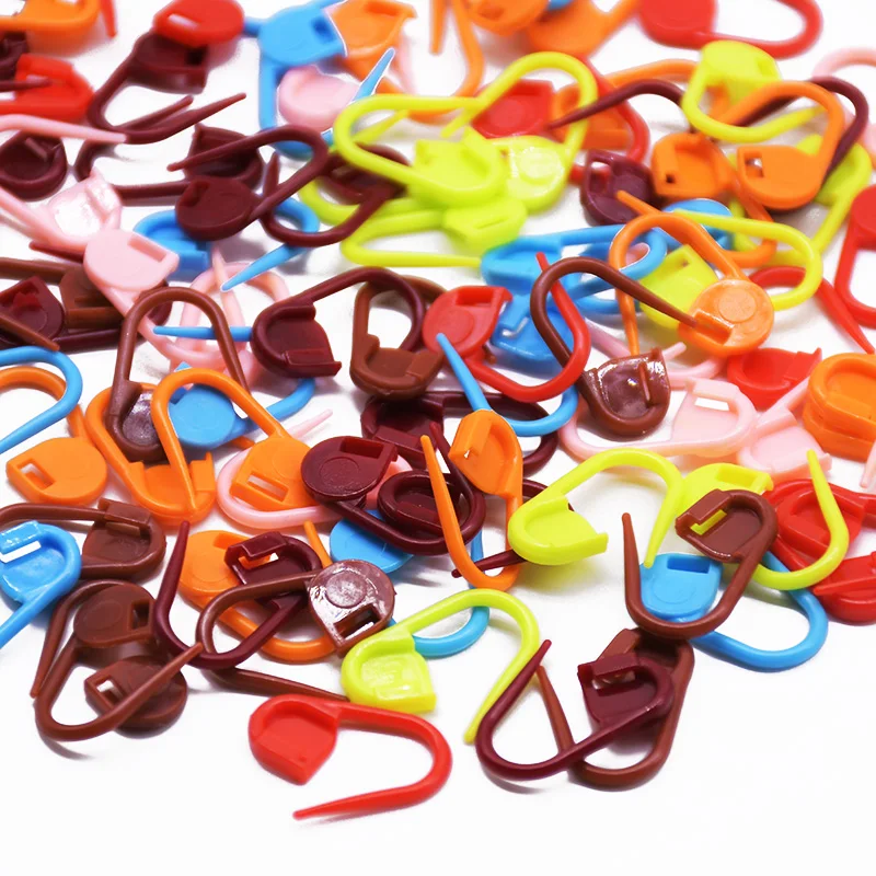

100pcs/lot Multicolor Plastic Knitting Crochet Locking Stitch Marker Hangtag Pins DIY Sewing Tools Needle Clip Crafts Accessory