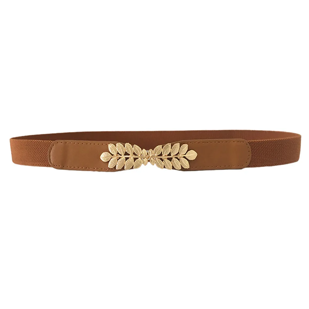 

new arrival Ladies Slim Fashion leaves Waist Belt Dress Access Thin Shiny Skinny Leather Women hot sale Matching dress belt