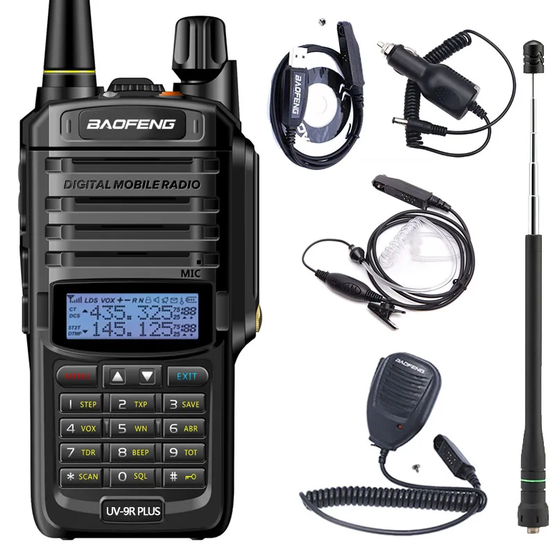 Портативная рация Baofeng UV 9R Plus IP68 портативная двухсторонняя радиостанция с