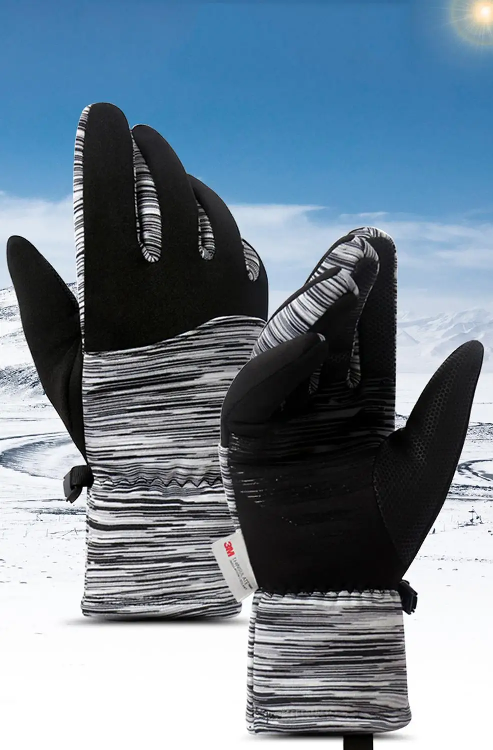 Зимние плотные лыжные теплые перчатки для сенсорных экранов мужчин и женщин