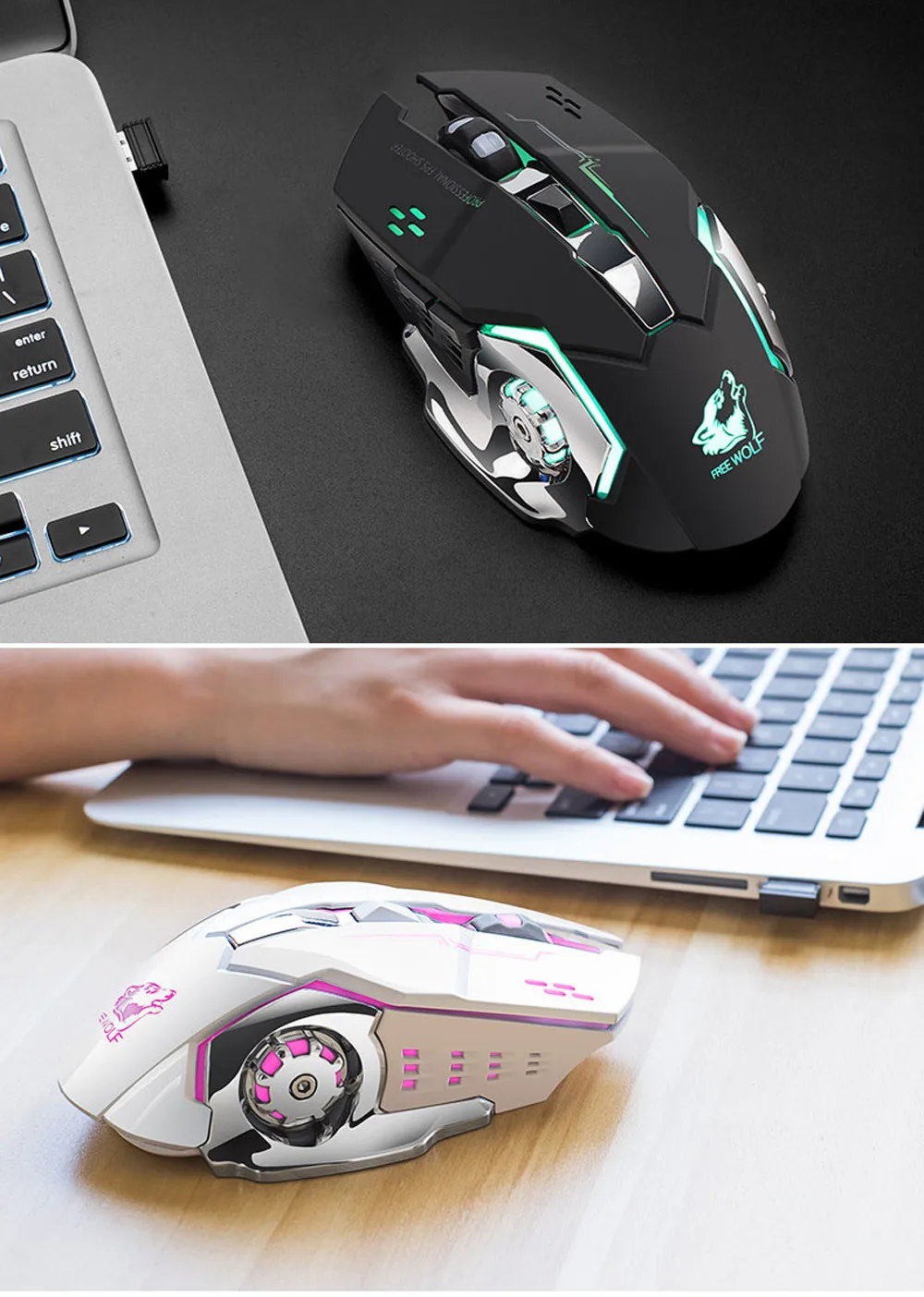 Rechargeable X8 Wireless Silent LED Backlit USB Optical Ergonomic Gaming Mouse PC Computer For imac pro macbook/laptop | Компьютеры и