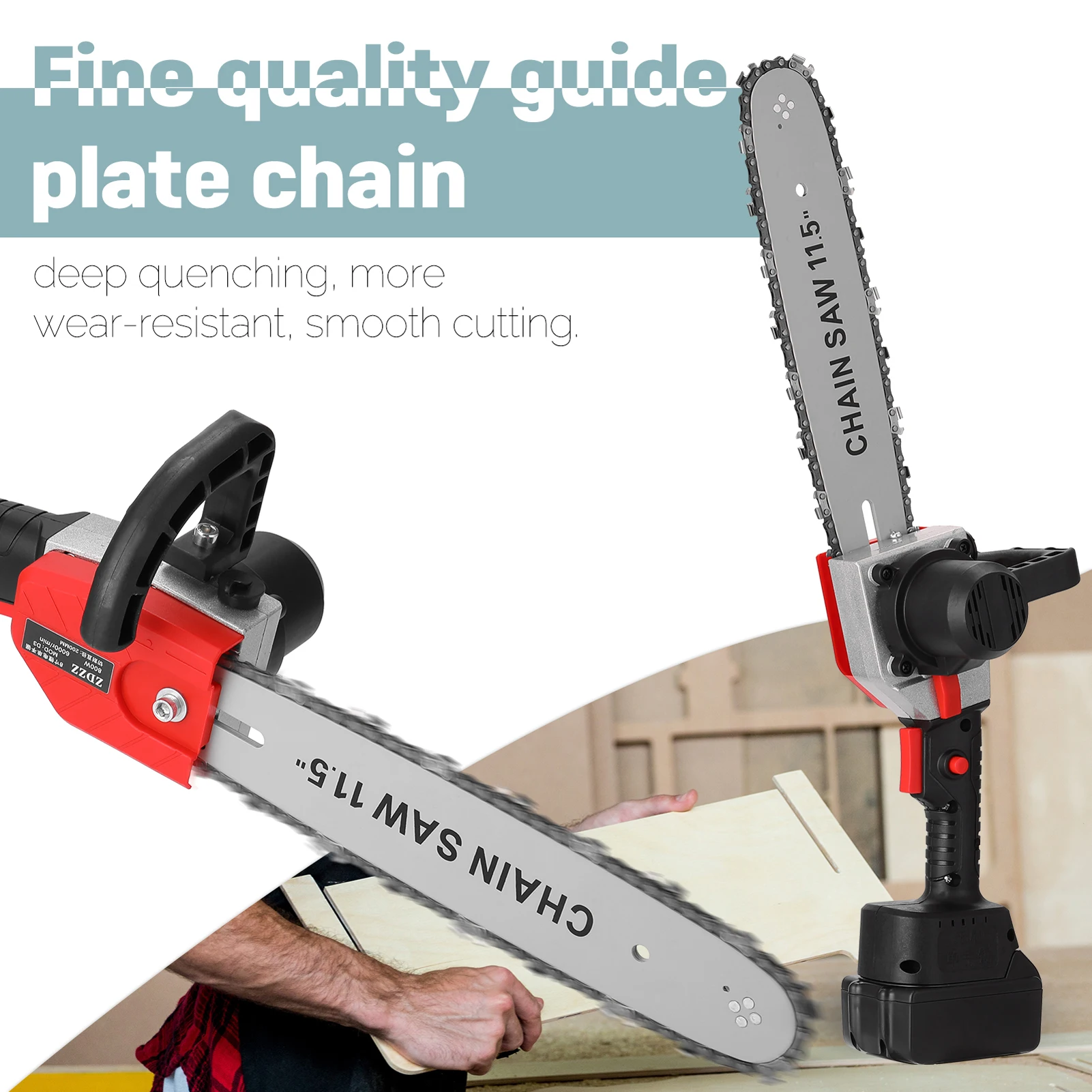 

11.5-Inch 21V Portable Electric Pruning Saw Rechargeable Small Wood Spliting Chainsaw One-handed Woodworking Tool Garden Orchard