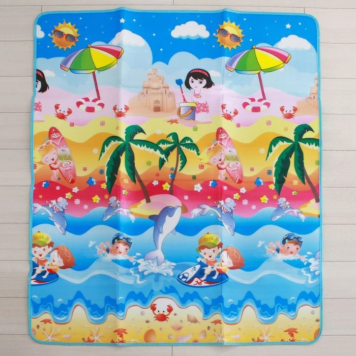 Коврик детский на фольгированной основе Морской мир размер 176х150 см | Игрушки и