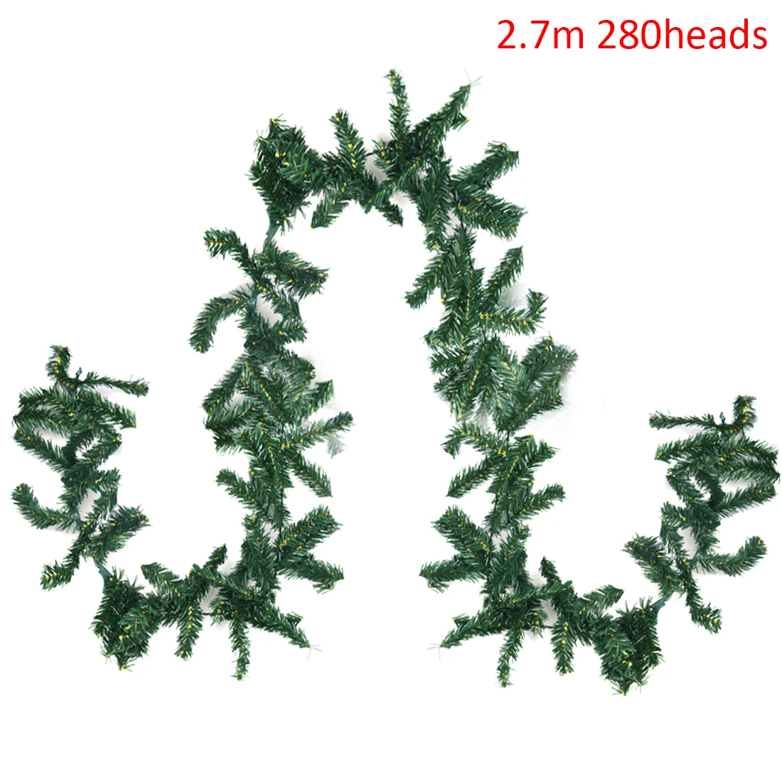 

2.7m Artificial Green Christmas Garland Wreath Fake Grass Xmas Home Party Christmas Decor Rattan Hanging Ornament For Home Decor