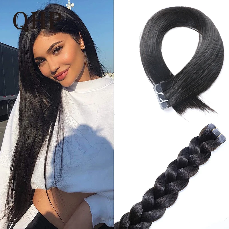 QHP Человеческие волосы Remy для наращивания Пряди человеческих волос 2 5 г/подставка