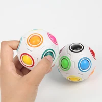 7cm 12 holes rainbow color press the magic ball cube football design intellectual kids educational learning decompression toys
