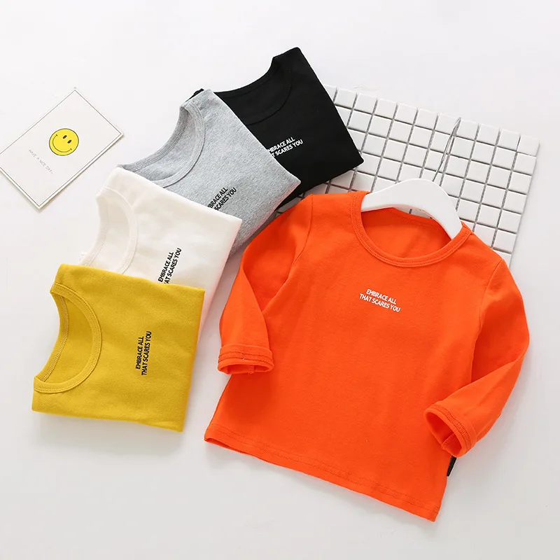 

Новинка лета 2021, однотонные футболки для маленьких девочек, детские Топы с коротким рукавом в Корейском стиле для малышей, Повседневная уни...