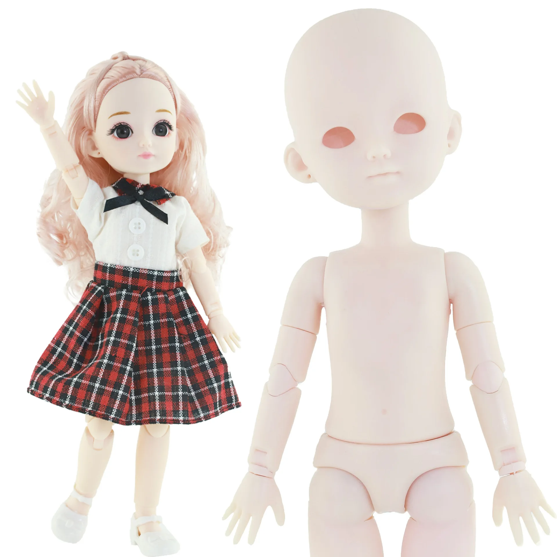 

New Bjd Doll 28cm 22 Removable Joint 1/6 Baby Doll Toy Doll Normal Skin Nude Body Girl Toy Without Makeup DIY Dress Up Gift