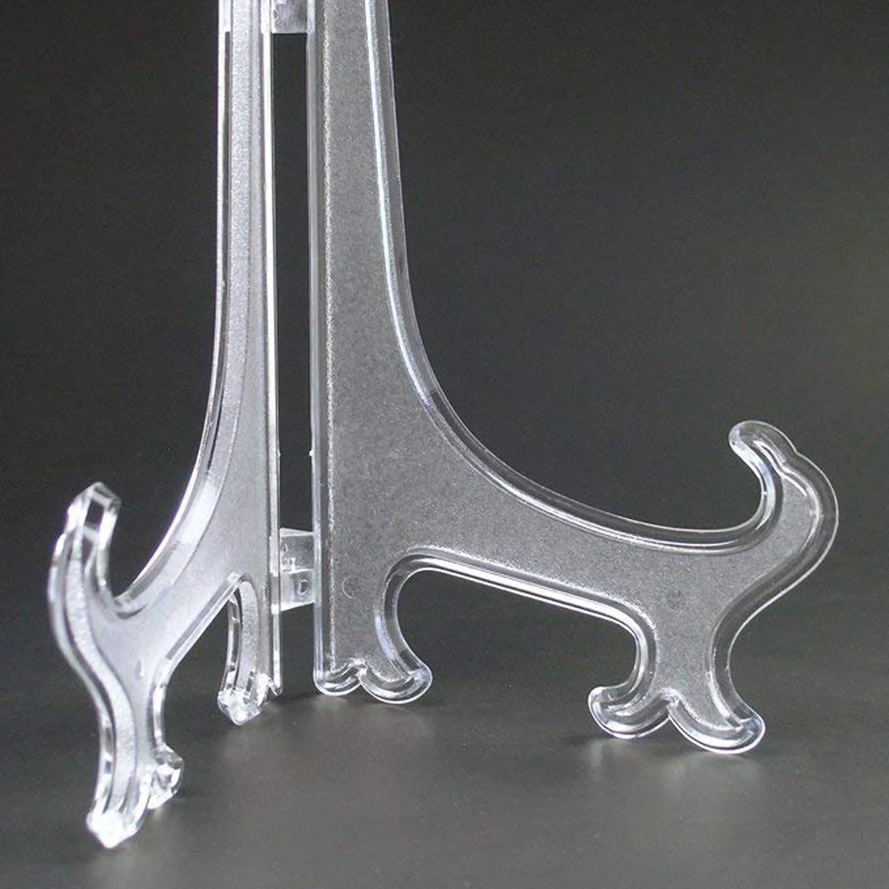 

12Pcs Plastic Easels 5 Inch Display Holder Clear Or Plate Holders Display Pictures Dinner Plates Place Cards (Transparent)