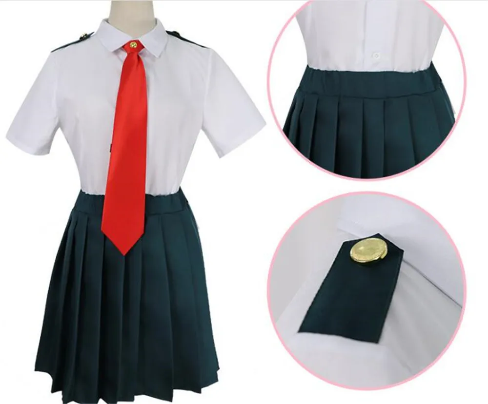 costume Boku no Hero Academy My Hero Academy Ochako Uraraka Tsuyu Asui Летняя униформа платье Косплей Костюм Полный комплект A1017 - Цвет: costume