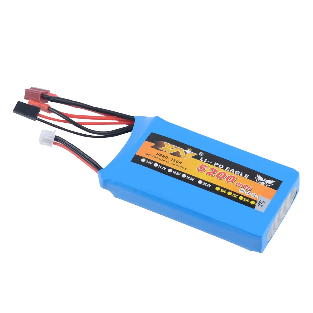 RC аккумулятор 7.4v 5200mAh 8C 2S для 1/5 LOSI 5IVE T запчасти автомобилей/Rc автомобилей (99 мм * 54