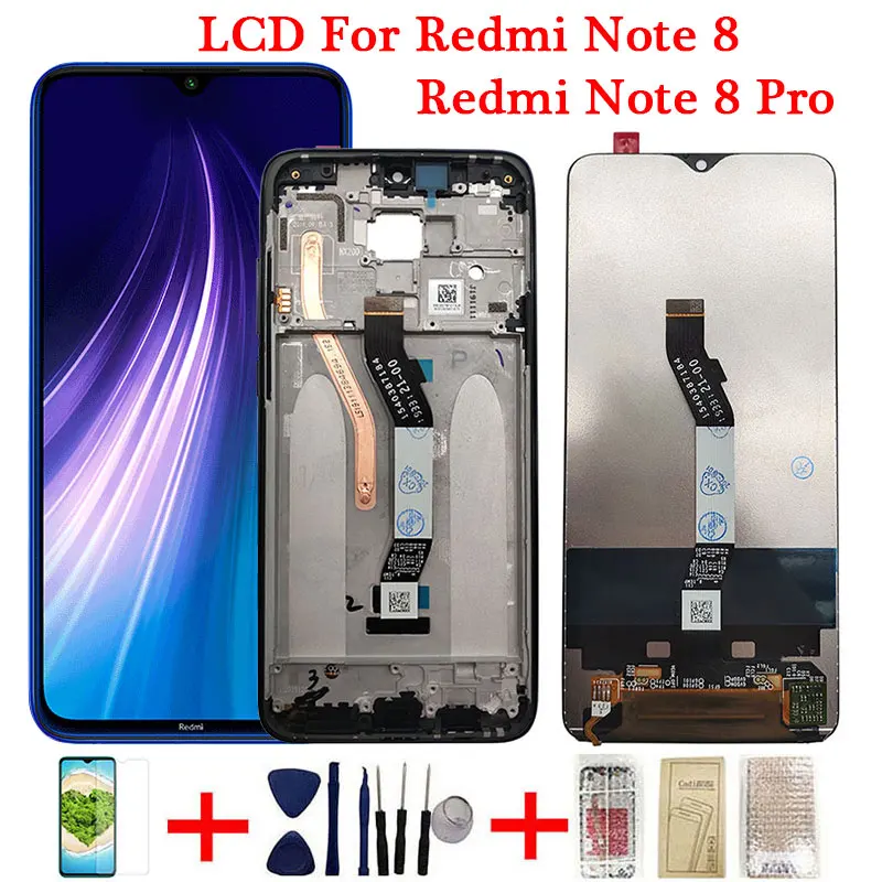 Оригинальный ЖК дисплей для Xiaomi Redmi Note 8 note8 Pro экран с рамкой Замена экрана