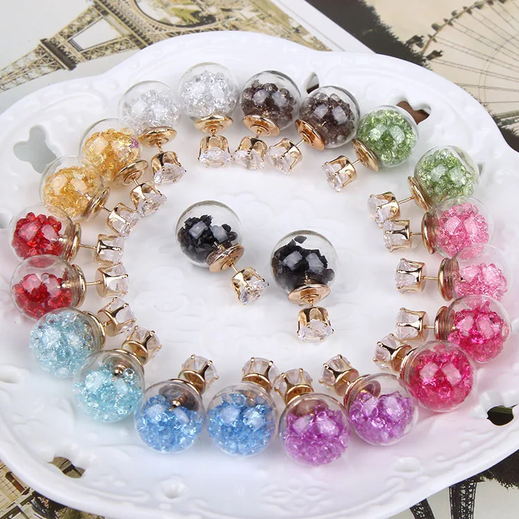 2020 серьги с кисточками гвоздики из стекла имитацией циркония женские