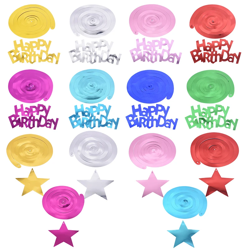 6 шт./компл. металлическое потолочное вихревое украшение с днем рождения вечерние