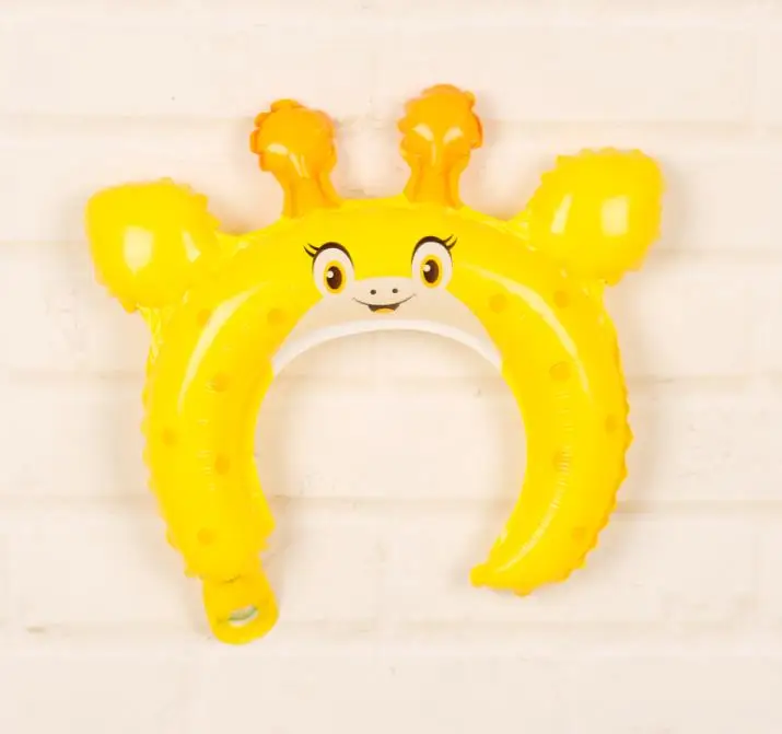 1pc giraffe 1 шт 28*25 см мини повязка на голову в виде животного Алюминиевые шарики для Свадебной Сувениры и подарки День рождения поставок голову одежда баллоны заколка для волос - Цвет: 1pc giraffe