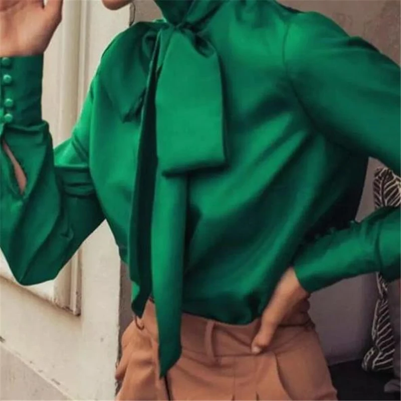 Женская блузка OL на пуговицах рубашка с длинным рукавом осенняя Повседневная