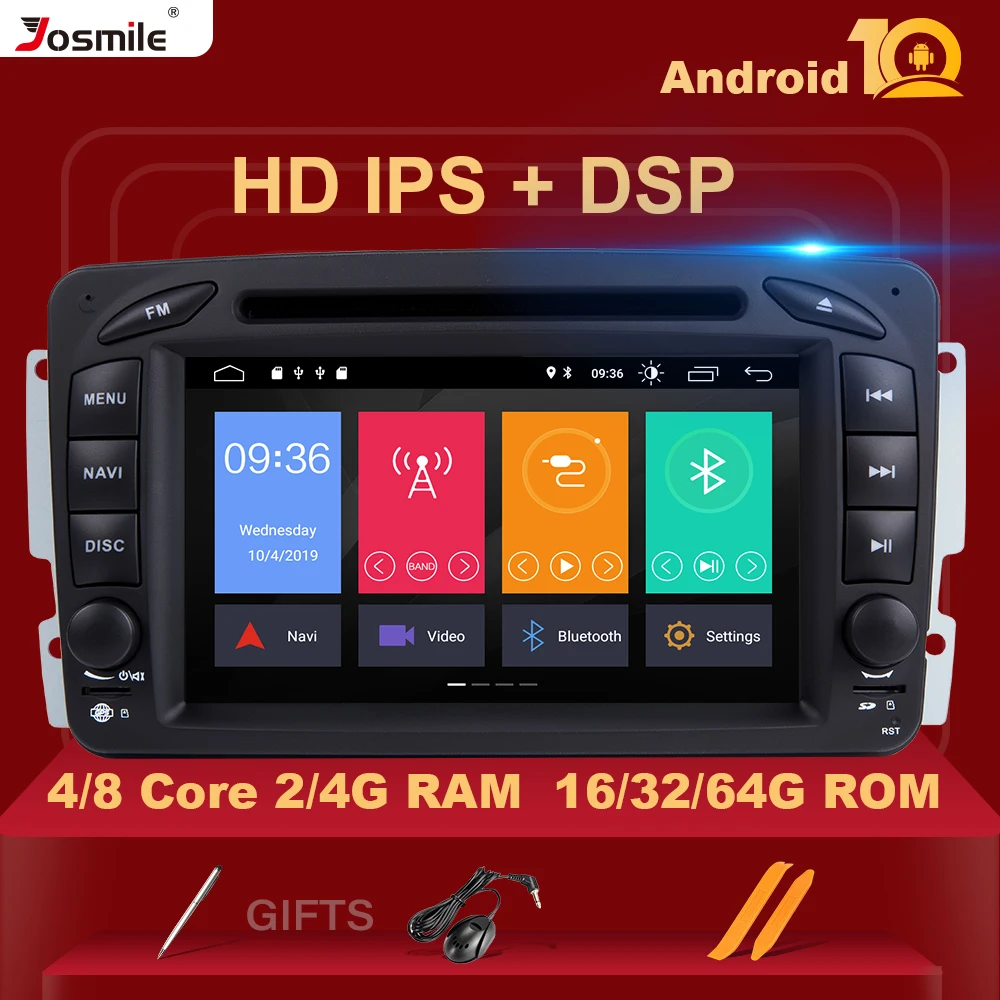 Автомобильный мультимедийный плеер 2 Din Android 10 для W203 Mercedes Benz Vito W639 W168 Vaneo Clk W209 W210