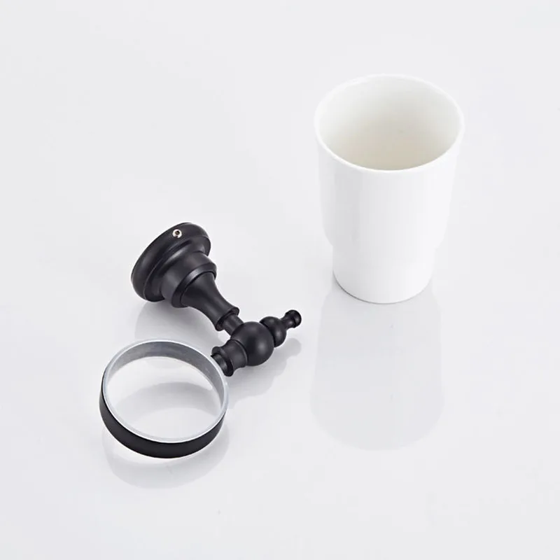 Держатели для чашек ванной комнаты черный держатель зубной щетки латунь Двойная