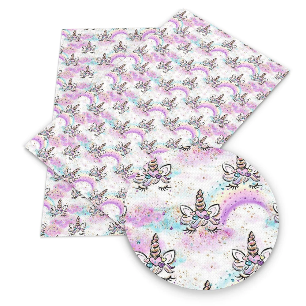 Саржевая ткань из полиэстера и хлопка Размер 20 х33 см с принтом единорога рая для