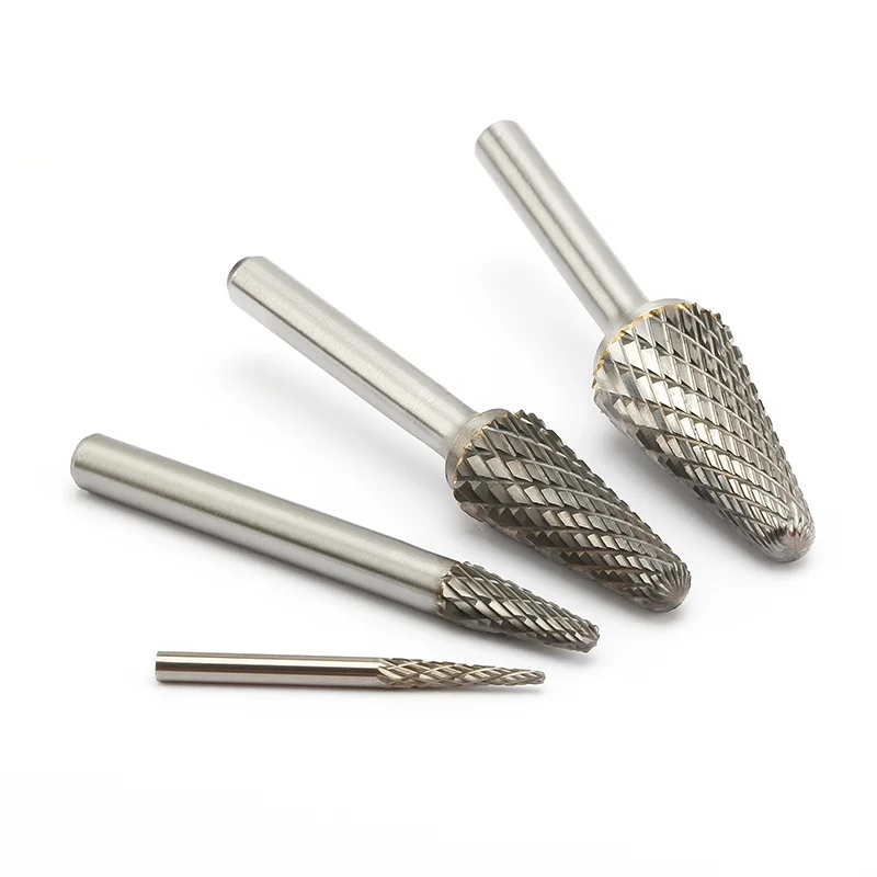 

Noreturn 1pcs Rotary file Tungsten Steel Hard Rotary File Double groove L-shaped taper dome file Size3-16mm