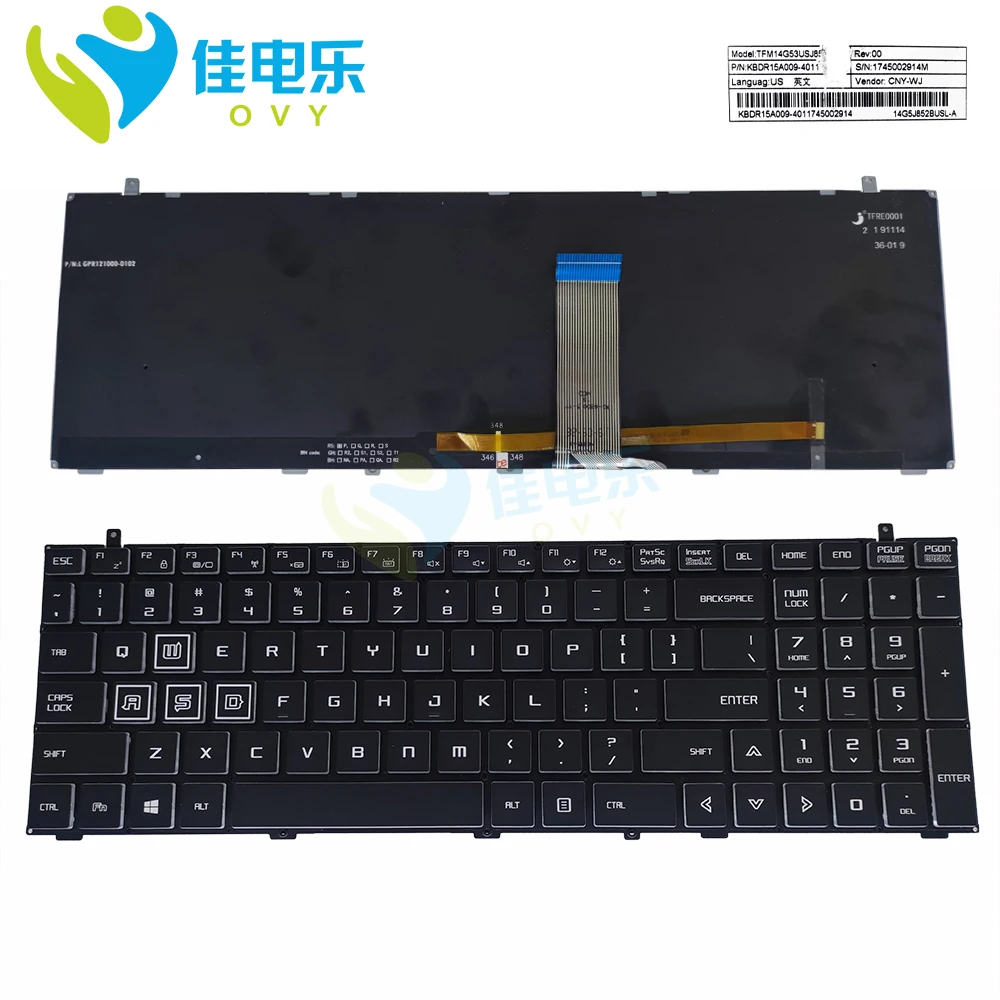 Английская клавиатура с подсветкой для Gateway GGNC71719 GGNC71719-BK Shinelon T50 клавиатуры