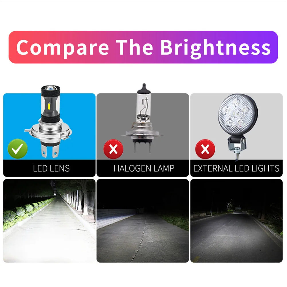 

H4 Fog Lamps for Motorcycle LED Headlight Passing Light LED Driving Light for Motorcycle Electric Cars Beach Cars Accessories