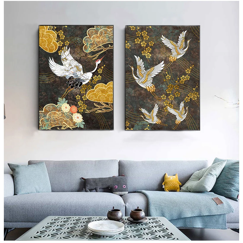 Абстрактный декоративный постер на стену в китайском старинном стиле с