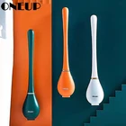Щетка для унитаза ONEUP с силиконовой насадкой и набором держателей, Настенная щетка с длинной ручкой, аксессуары для ванной