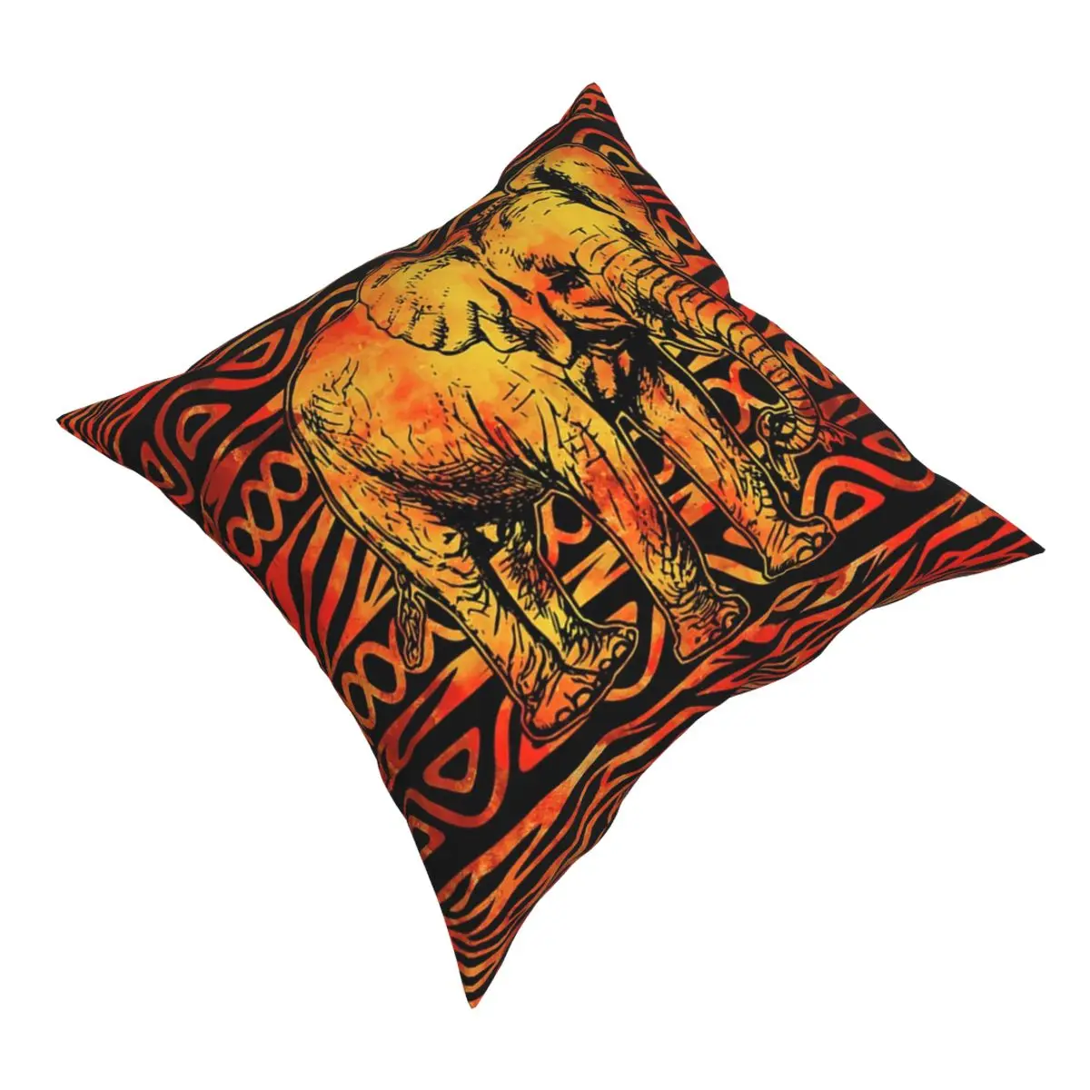 Наволочка с текстурированным этническим принтом и изображением слона украшение