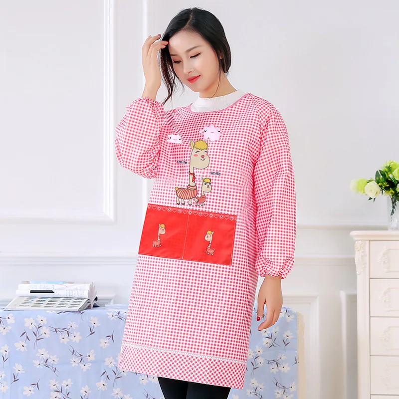 Мультяшные Альпака для взрослых пыленепроницаемые длинные домашние фартуки