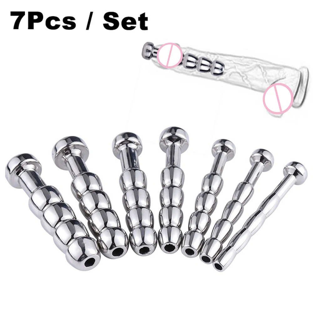 

7pcs/set Urethra Dilator Metal Catheter Male Penis Plug Sounding Tube Urethral Stretcher Urethral Mastuburation Sex Toy For Men