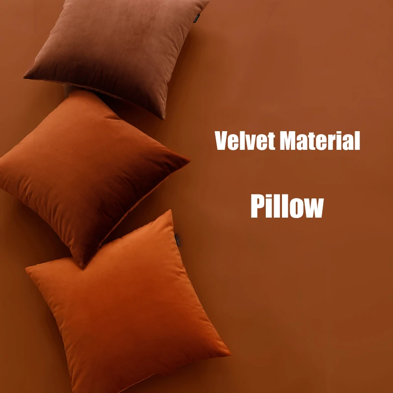 

Nordic Velvet Sofa Cushion Living Room Home Decoration Solid Pillow Bedroom Soft Plush Cushions 45x45 Imitation Cashmere Pillows