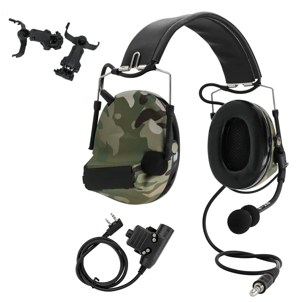 

Tactical shooting headset electronic pickup hearing protection COMTACII headset ARC helmet track adapter(MC)