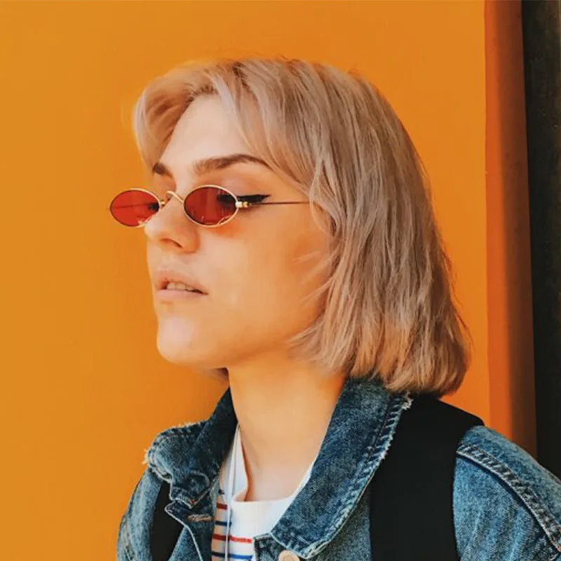 

Fashion Brand Designer Small Oval Sunglasses Women Men Clear Color Lenses Unisex Ellipse Sun Glasses For Female UV400