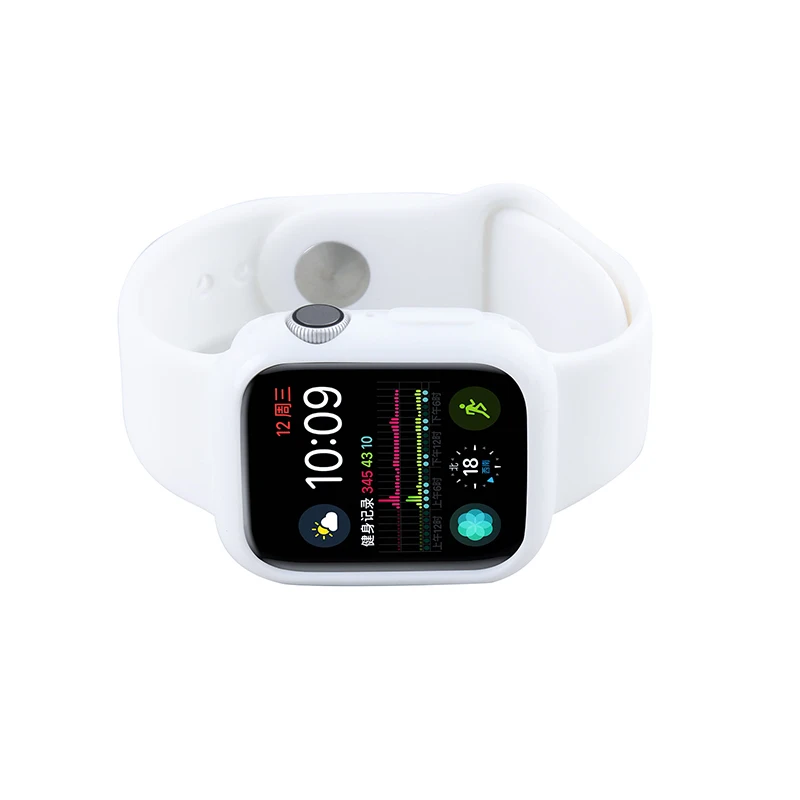 Мягкий силиконовый чехол накладка для Apple Watch полная защитная оболочка iWatch 4 40 мм 44