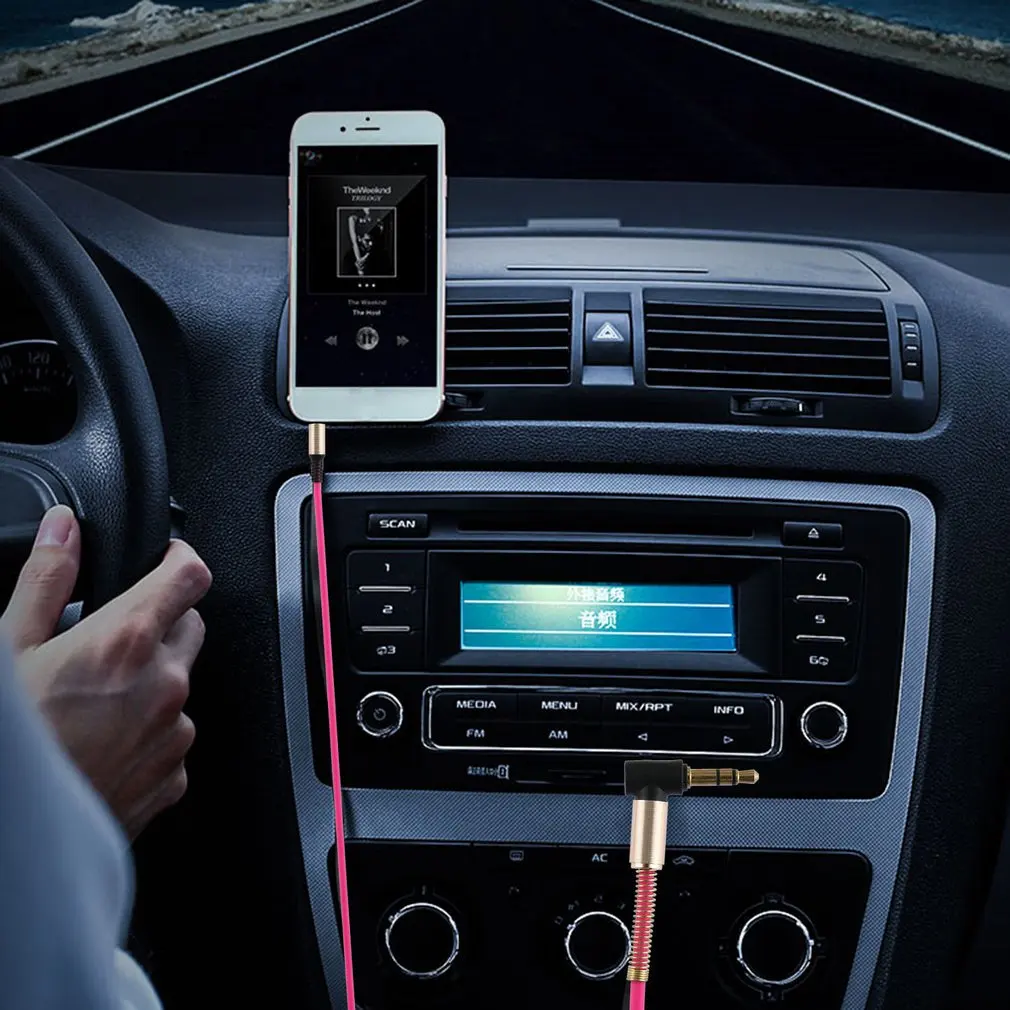 3 5 мм разъем 1 м AUX аудио кабель Папа-папа золотой шнур Весна для телефона