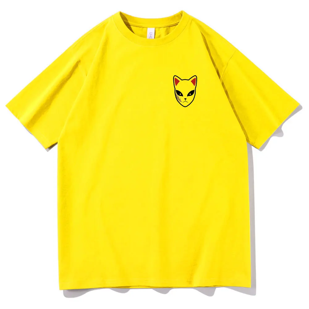 

2021 New Hot Japan Anime Demon Slayer Tshirt Cool Sabito Mask Pattern Print Tee Short Sleeve Men Hip Hop Street Style T Shirt