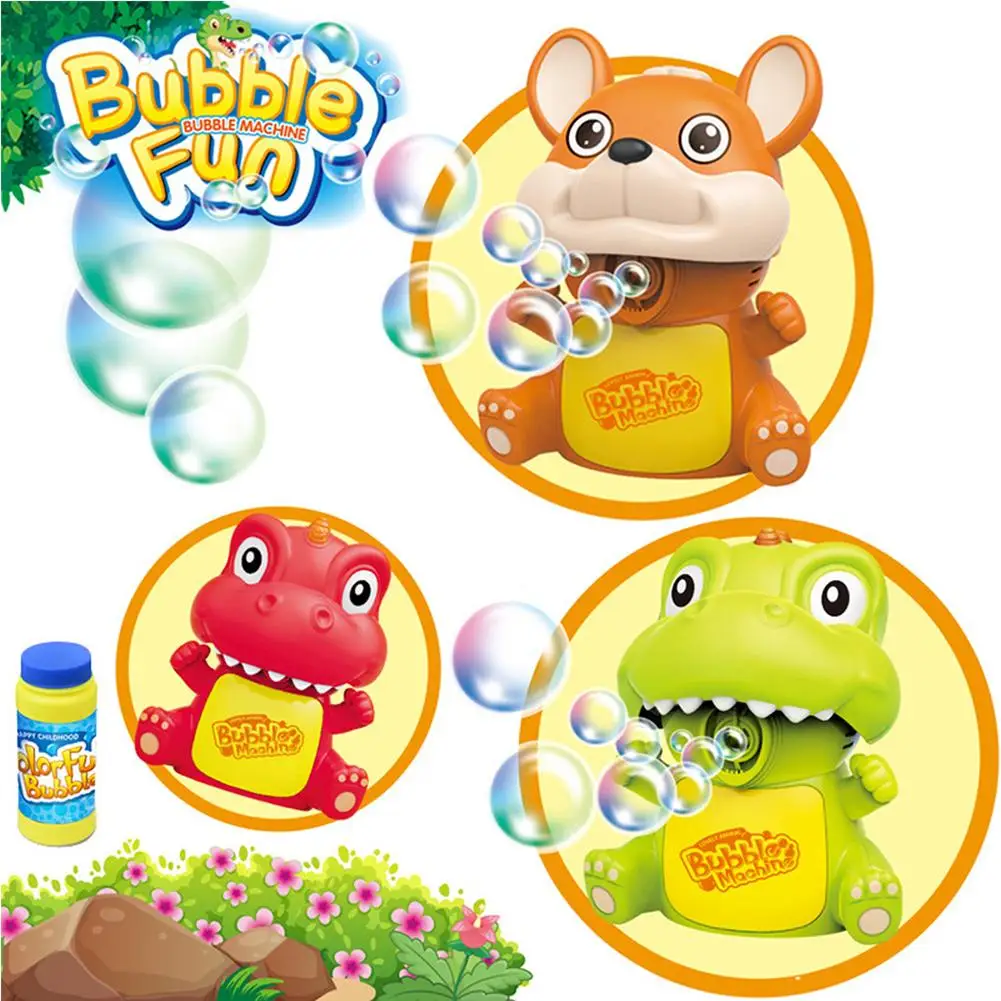 

Home Garden Cute Children Cartoon Dinosaur Squirrel Automatic Bubble Machine Kids Bathtub Toy