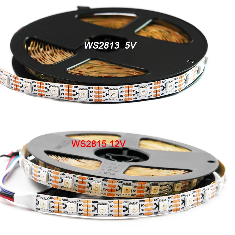 

WS2813 RGB Led Strip Light Dual Signal Individually Addressable 1m 5m 30 60 144 LEDs WS2812B Updated WS2815 lamp tape DC5V 12V