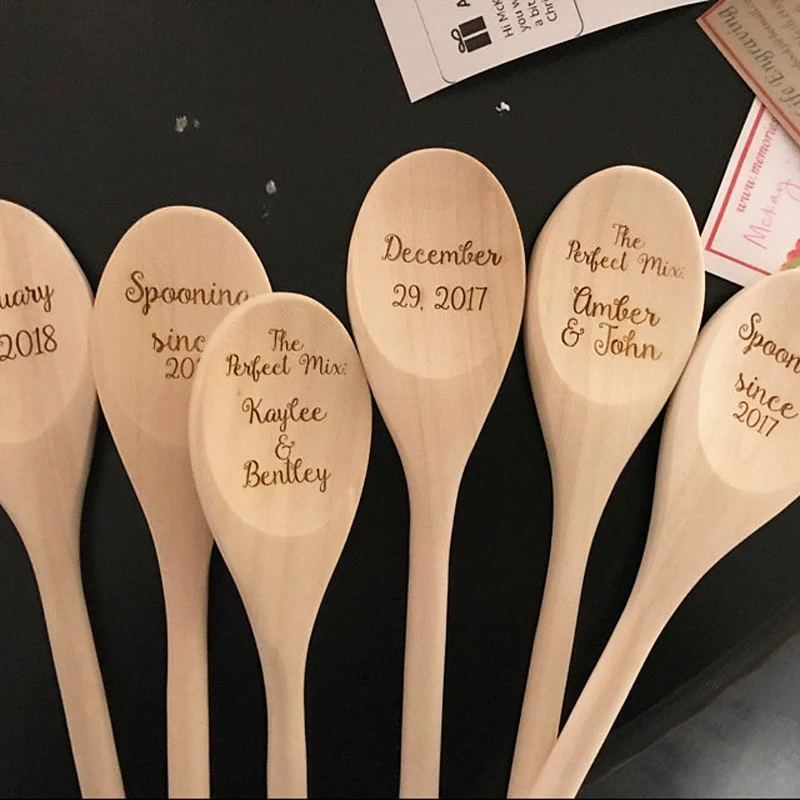 Деревянная искусственная Классическая ложка с именем индивидуального текста