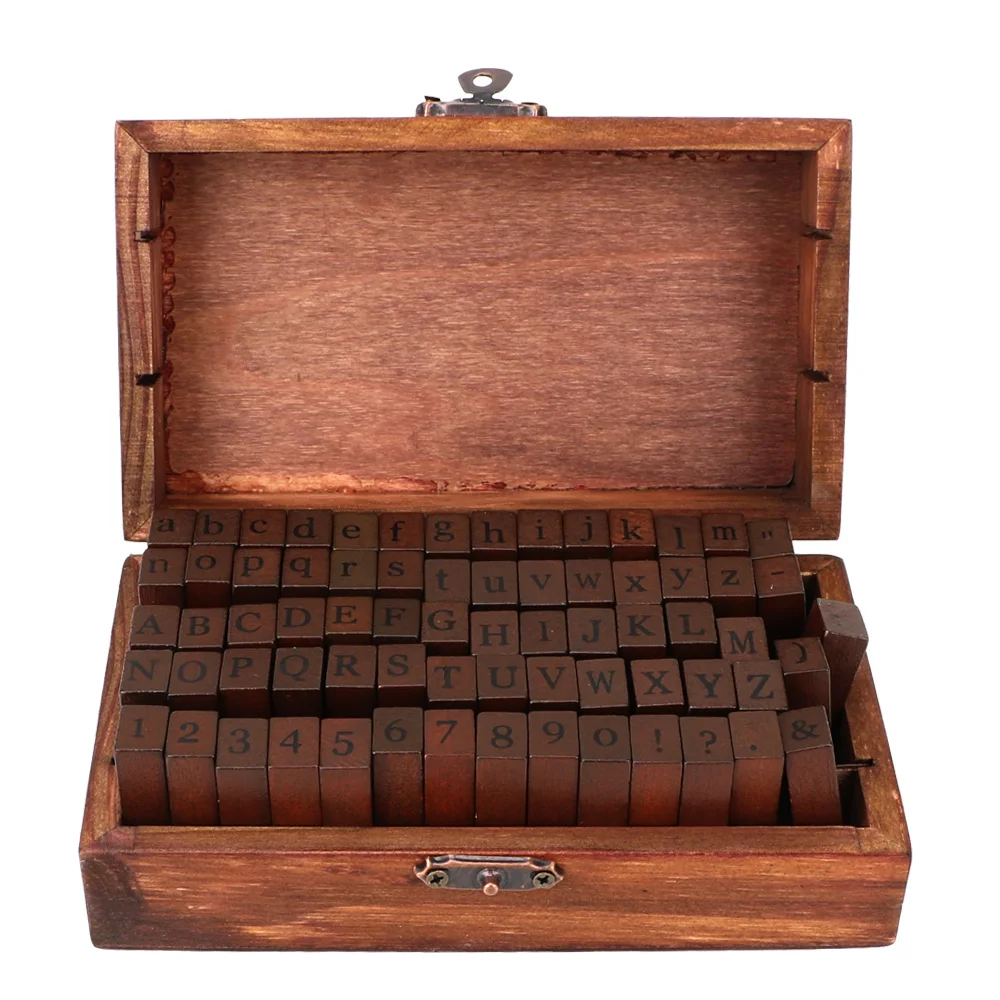 

70 шт. DIY Дневник ручной работы Ablum Свадебные буквы штамп Детский номер Печать Дневник Декор деревянная коробка печать номер алфавит штамп